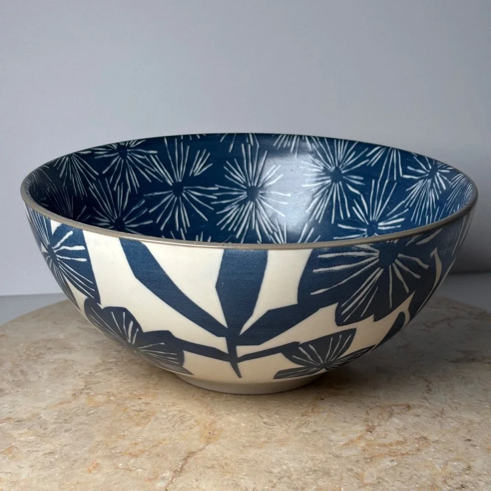 Crate & Barrel Mai Floral Bowl 7
